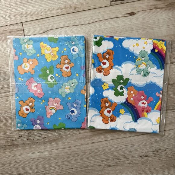 Vintage NOS Birthday Care Bears Wrapping Paper American Greetings SEALED 2 Sheet - Picture 2 of 3